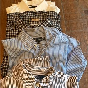 Lot of 4 mens long sleeve large casual shirts